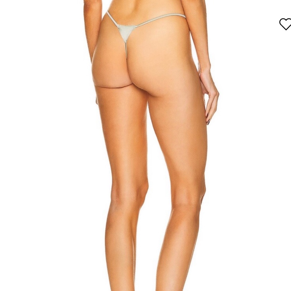 NWT Kiki de Montparnasse Cecile Thong in Sage Large Panties Underwear reg $135 - Picture 3 of 8